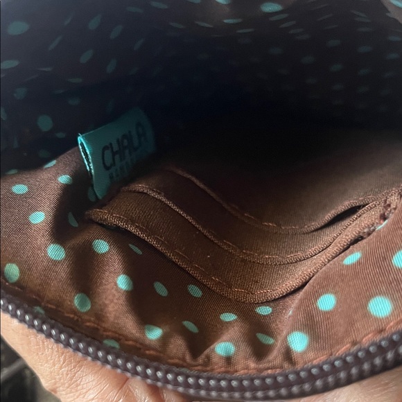 Chala cell phone Poodle Design Crossbody / convertible purseBag in brown and Tan - Picture 6 of 9